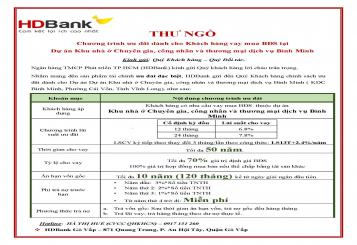 Chương trình ưu đãi dành cho Khách hàng vay mua BĐS tại  Dự án Khu nhà ở Chuyên gia, công nhân và thương mại dịch vụ Bình Minh